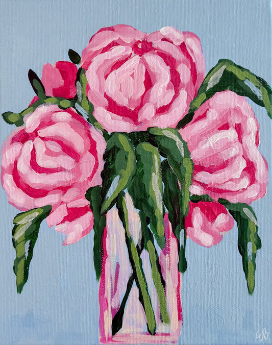 Peonies in Blue